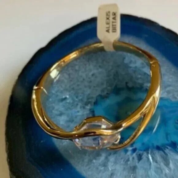 Alexis Bittar Miss Havisham Liquid Gold Oversized CZ Prism Stone Bracelet - Picture 5 of 5